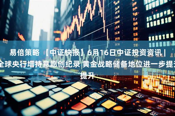 易倍策略 【中证快报】6月16日中证投资资讯 | 全球央行增持意愿创纪录 黄金战略储备地位进一步提升